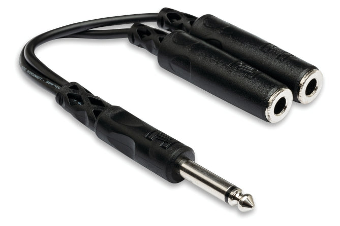 Y Cable, 1/4 in. TS to Dual 1/4 in. TSF