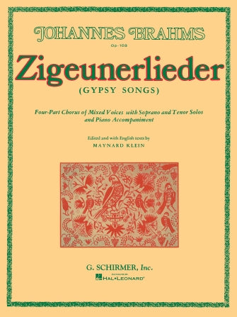 Zigeunerlieder Vocal Score Gypsy Songs With Soprano & Tenor Solos German & English