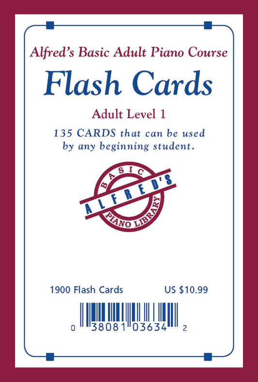 Alfred's Basic Adult Piano Course: Flash Cards, Level 1