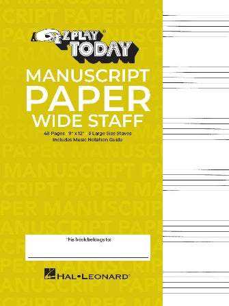 Manuscript Paper (Wide Staff) 'E-Z Play Today'