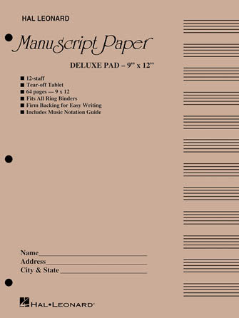 Manuscript Paper (Deluxe Pad) (Taupe Cover)