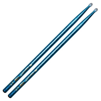 Color Wrap 5A Blue Sparkle Nylon Tip Drum Sticks