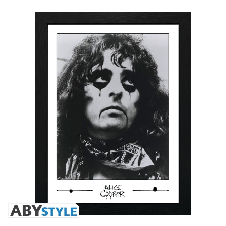Alice Cooper - Early Alice Cooper Black and White Framed Print