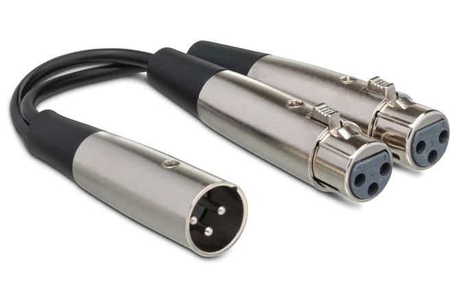 Y Cable, Dual XLR3F to XLR3M, 6 in.
