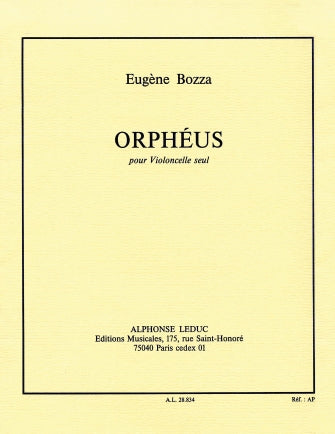 Bozza Eugene Orpheus Cello Solo Book