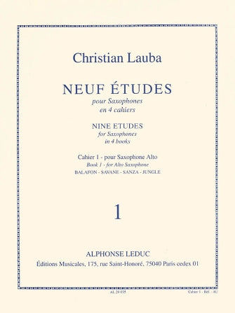 Christian Lauba - Neuf Etudes Pour Saxophone Alto, Cahier 1