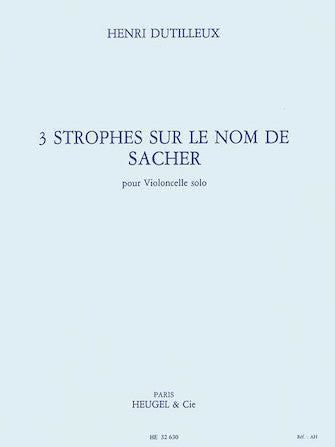 3 Strophes On The Name Of Sacher (cello)