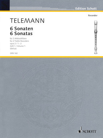 6 Sonatas Op. 2, Volume 1 (1-2) 2 TrRec Perf Sc