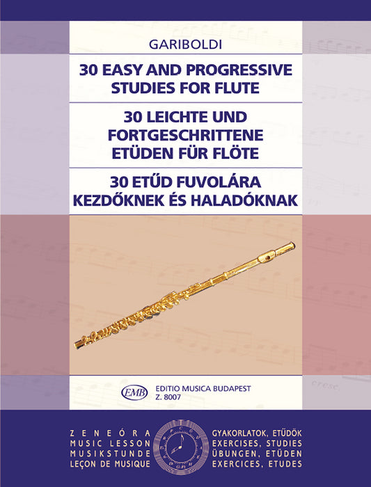 30 Easy and Progressive Studies for flute
